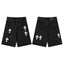 Chrome Hearts Black & White Cross Patch Denim Shorts