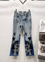 Chrome Hearts Light Blue & Large Black Cross Patch Denim Jeans