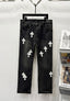 Chrome Hearts Black & White Cross Patch Denim Jeans