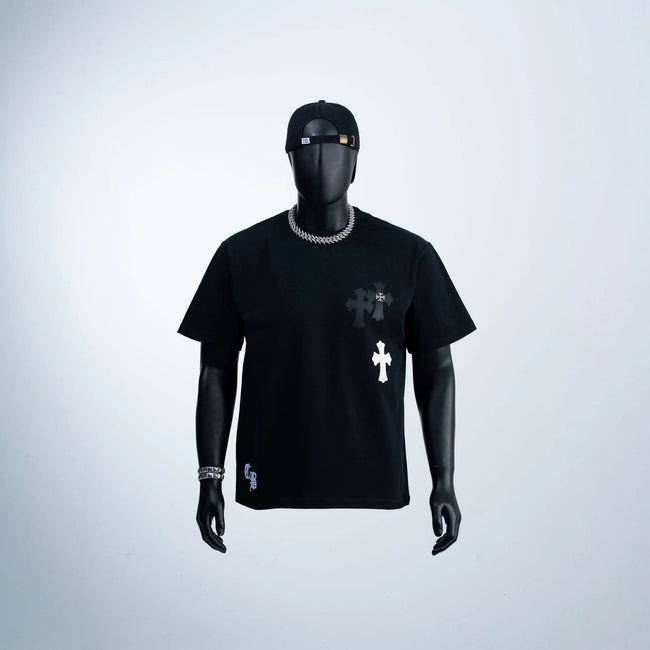 Chrome Hearts White Cross Logo Short Sleeve T-Shirt (Black) Hover Image