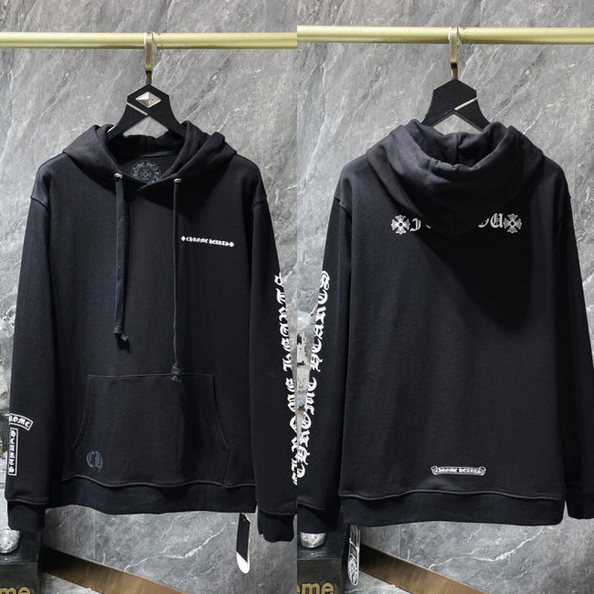 Chrome Hearts Small Cross Chest & Sleeve Hoodie (Black) Hover Image