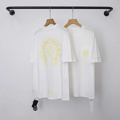 Chrome Hearts Yellow Horseshoe & Cross Short Sleeve T-Shirt (White) Hover Image