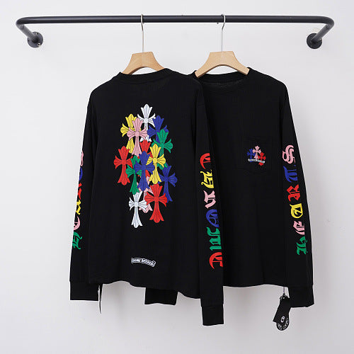 Chrome Hearts Multi-Color Cross Cluster & Chest Emblem Long Sleeve (Black) Hover Image