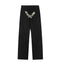 Sp5der Rhinestone Letter Graphic Black Casual Sweatpants