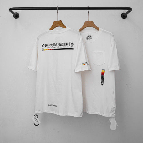 Chrome Hearts Gradient Bar Script Logo T-Shirt (White) Hover Image