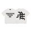 MIXED EMOTION "Emotions Never Die" Gothic Logo Graphic Short Sleeve T-Shirt - Off-White