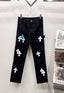 Chrome Hearts Black & Light Blue-White Cross Patch Denim Jeans