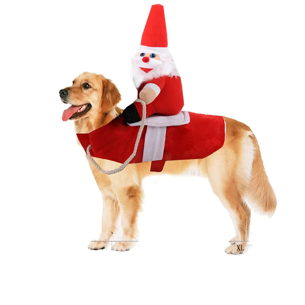Funny Cowboy/Santa Riding Dog Costume