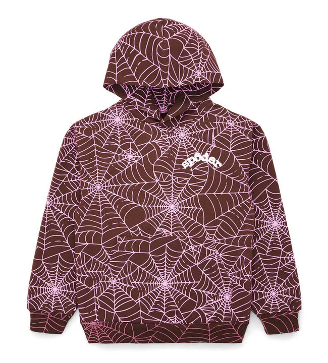 Sp5der AOP Hoodie Brown/Pink Hover Image