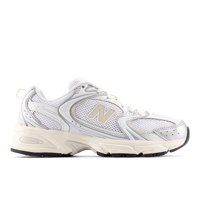 New Balance Unisex 530 in Silver Metallic with Linen Hover Image