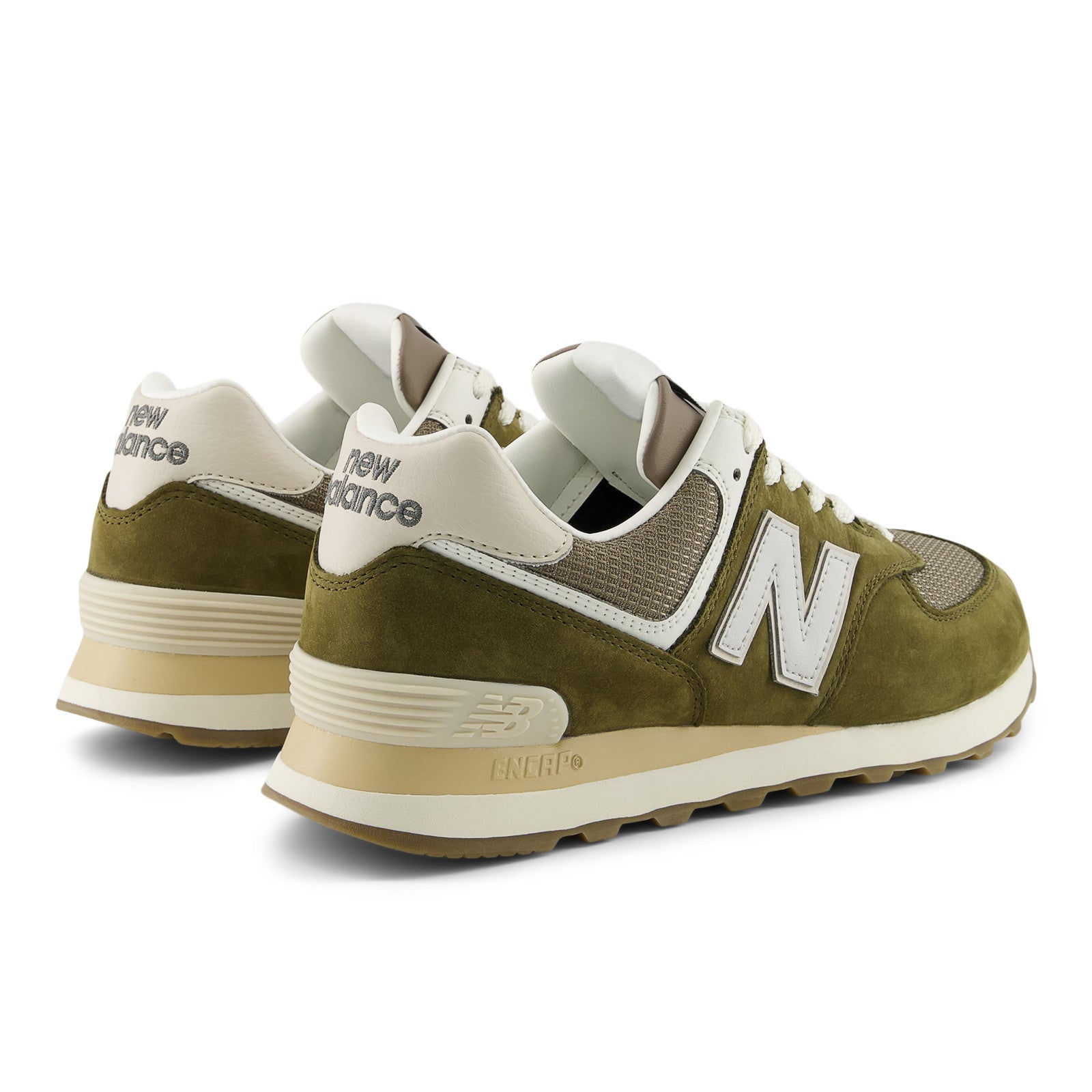 New Balance Men's 574 in Calcium with Dark Silver Metallic