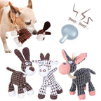 Dog Toy Corduroy Chew Toys - Squeaky Plush Animals