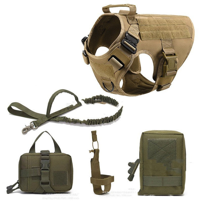 Tactical Dog Harness K9 Training 5pc Set Hover Image