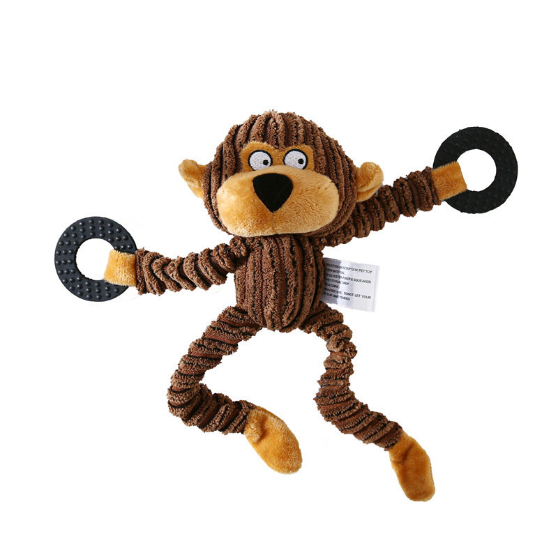 Dog Toy Corduroy Chew Toys - Squeaky Plush Animals