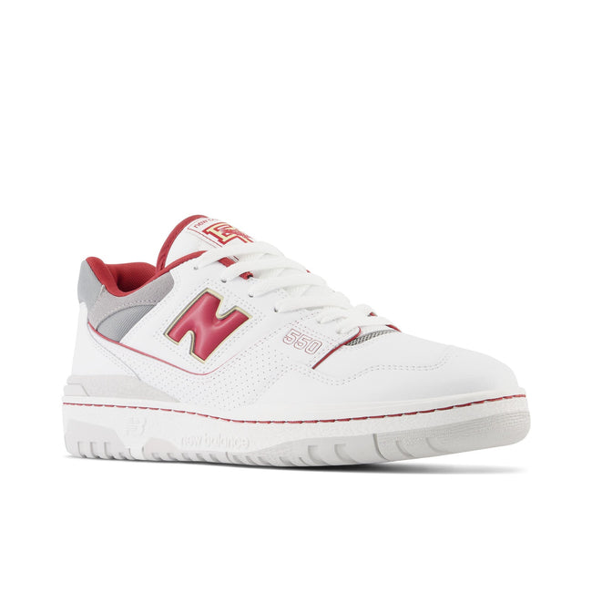 New Balance Men's 550 in White Shadow Grey Cardinal Vegas Gold Main Image