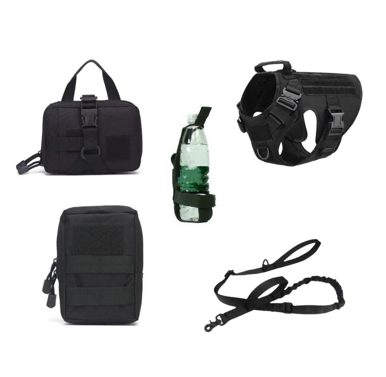 Tactical Dog Harness K9 Training 5pc Set