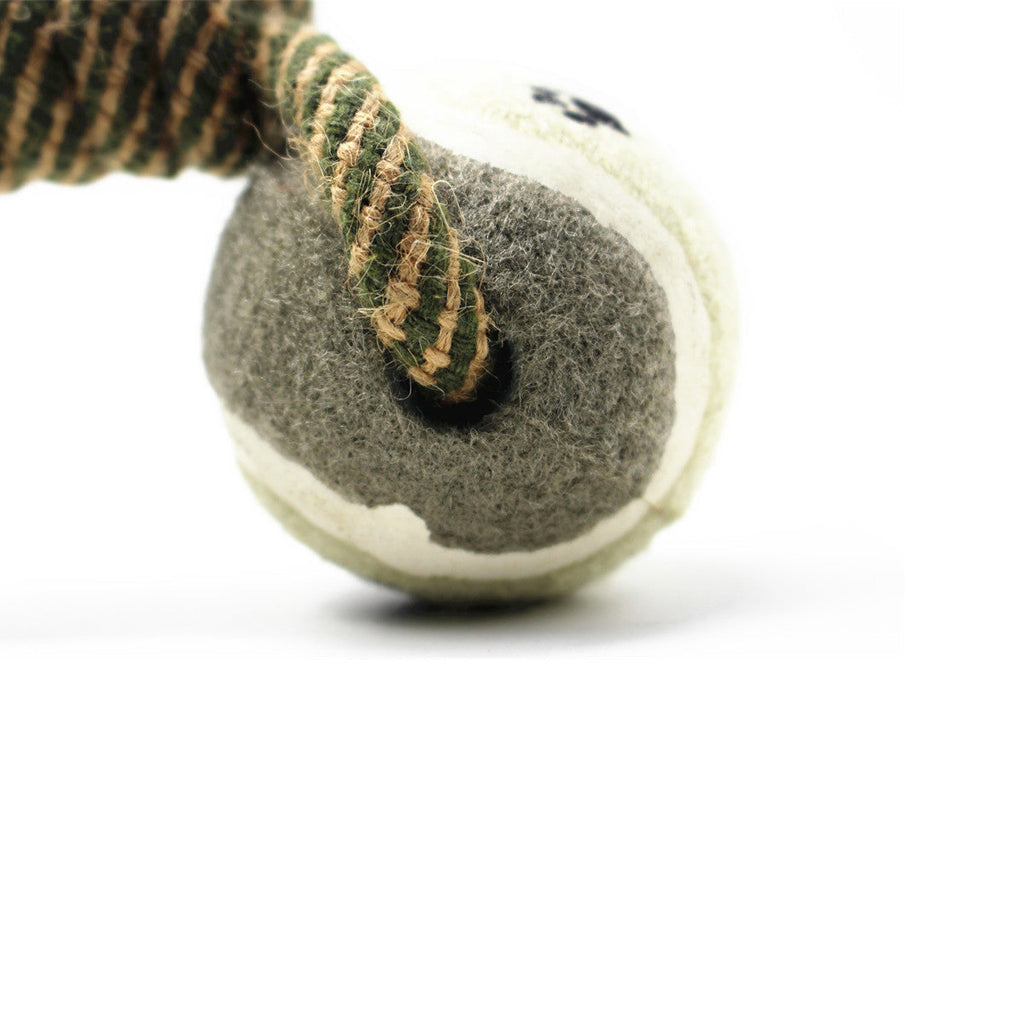 Cotton Rope Tennisball Dumbbell Dog Chew Toy
