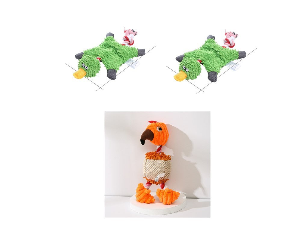 Dog Toy Corduroy Chew Toys - Squeaky Plush Animals