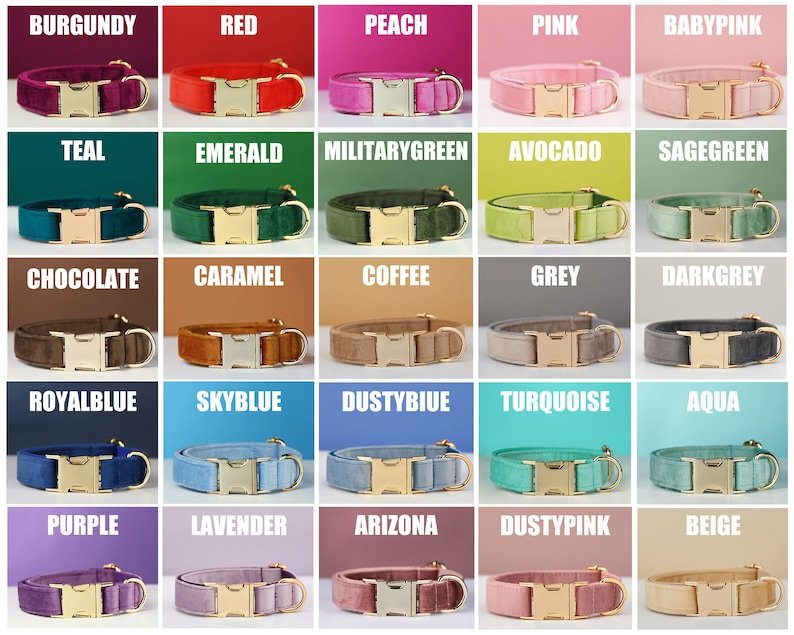 Multiple Color Velvet Dog Collar