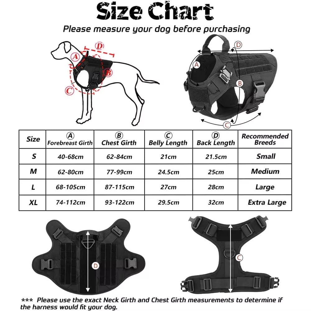 Tactical Dog Harness Nylon Pet Training Vest