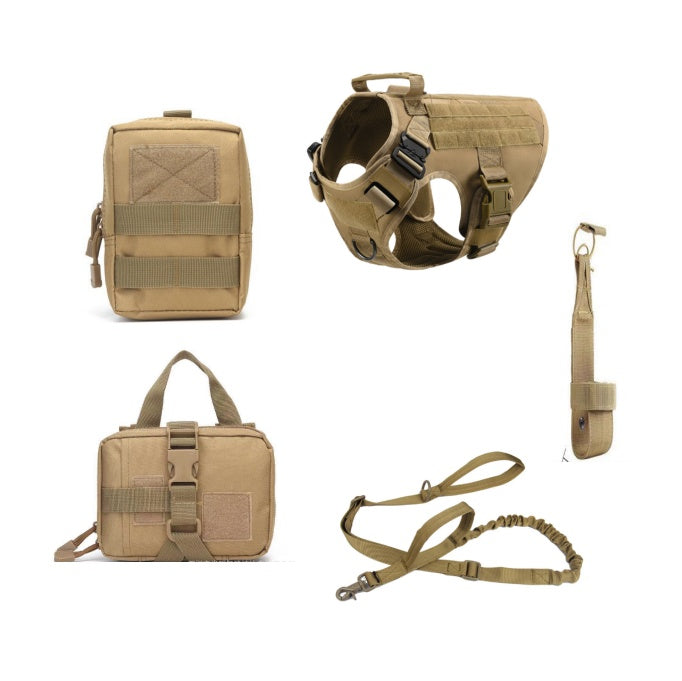 Tactical Dog Harness K9 Training 5pc Set