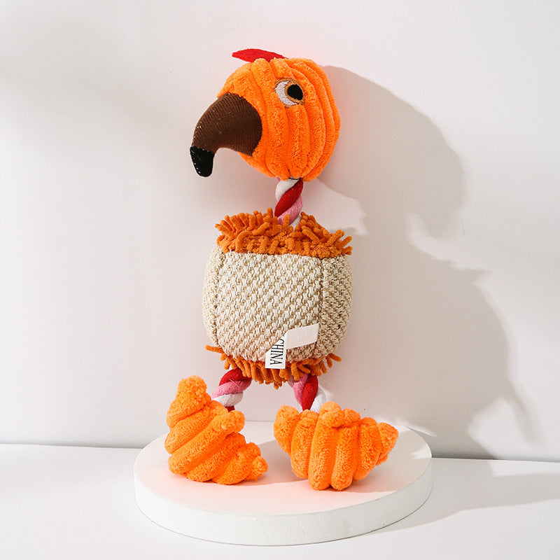 Dog Toy Corduroy Chew Toys - Squeaky Plush Animals