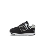New Balance Toddler 574 B Hook & Loop in Black with Silver Metallic