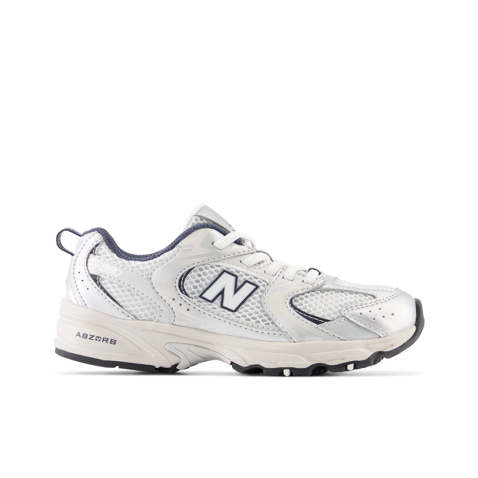 New Balance Kid's 530 Bungee in Summer Fog with Nimbus Cloud and NB Navy