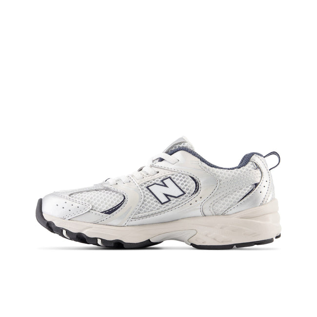 New Balance Kid's 530 Bungee in Summer Fog with Nimbus Cloud and NB Navy Main Image