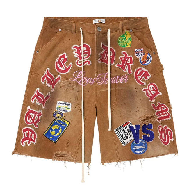 Vale Forever Workshop Jean Shorts Brown Hover Image