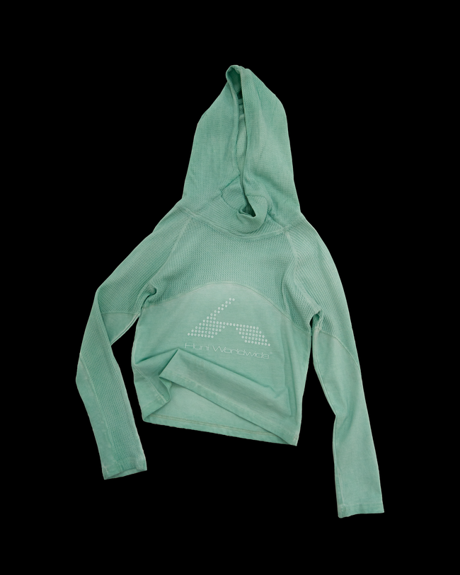 Waffle Knit Longsleeve - Faded Turquoise Hover Image